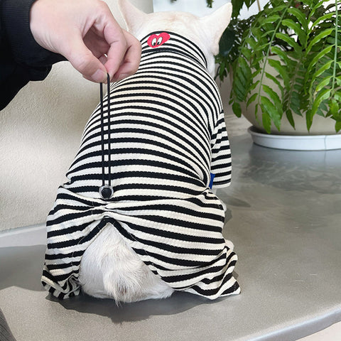 Hjertetrykt stribet skjorte til kæledyr